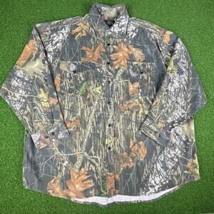 Redhead Mens Bass Pro Shop Long Sleeve Hunting Camouflage Button Up Shirt 3XL